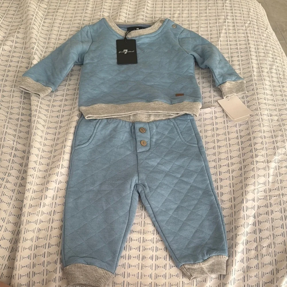Blue Quilted Baby Outfit